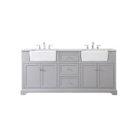 72 Inch Double Bathroom Vanity In Grey