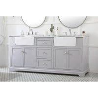 72 Inch Double Bathroom Vanity In Grey