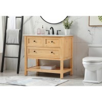 36 Inch Single Bathroom Vanity In Natural Wood