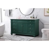60 Inch Double Bathroom Vanity Set In Green