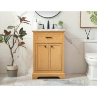 24 Inch Single Bathroom Vanity In Natural Wood