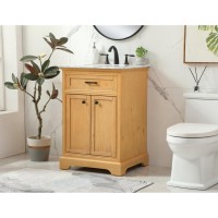 24 Inch Single Bathroom Vanity In Natural Wood