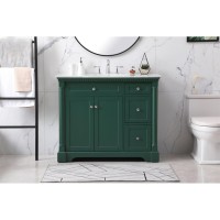 42 Inch Single Bathroom Vanity Set In Green