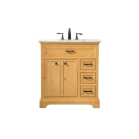 32 Inch Single Bathroom Vanity In Natural Wood