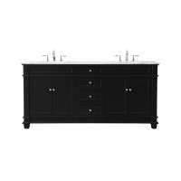 72 Inch Double Bathroom Vanity Set In Black