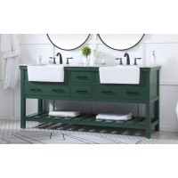 72 Inch Double Bathroom Vanity In Green