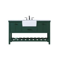 60 Inch Single Bathroom Vanity In Green