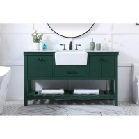 60 Inch Single Bathroom Vanity In Green