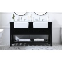 60 Inch Double Bathroom Vanity In Black