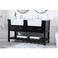 60 Inch Double Bathroom Vanity In Black