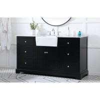 60 Inch Single Bathroom Vanity In Black