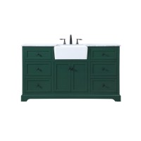 60 Inch Single Bathroom Vanity In Green