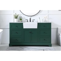 60 Inch Single Bathroom Vanity In Green