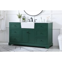 60 Inch Single Bathroom Vanity In Green