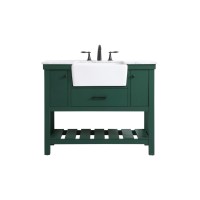 42 Inch Single Bathroom Vanity In Green