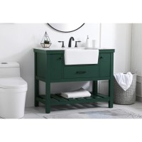 42 Inch Single Bathroom Vanity In Green