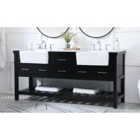 72 Inch Double Bathroom Vanity In Black