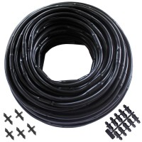 Habitech 14 Irrigation Dripline Tubing 100 Ft Roll 6 Emitter Spacing 14 Drip Irrigation Fittings Included