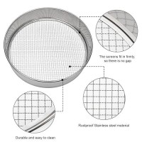 Soil Sieve Stainless Steel Riddle Sieve Set Garden Potting Sieve 12 Diameter With 5 Filter Mesh Sizes 3 6 9 10 12Mm And Shov