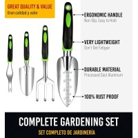 Heavy Duty Garden Tools 10 Pieces Set Rust Proof Durable Gardening Supplies Gifts For Women Men Mom Or Dad Ergonomic Garden