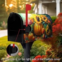 Dacawin Fall Sunflower Magnetic Mailbox Cover Autumn Pumpkin Mailbox Wraps Waterproof Flower Mailbox Post Letter Box Covers Standard Size 21X18 Inches For Home Garden Yard Outside