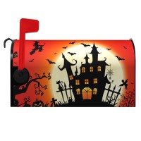 Halloween Mailbox Covers Magnetic Castle Witch Mailbox Cover Mailbox Wraps Post Letter Box Covers Garden Decorations Outdoor 21