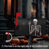 Dacawin Halloween Mailbox Covers Magnetic Human Skeleton Mailbox Cover Mailbox Wraps Post Letter Box Covers Garden Decorations O