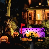 Dacawin Halloween Mailbox Covers Magnetic 21 X 18 Bats Ghost Pumpkin Spider Mailbox Cover Standard Size Mailbox Wraps Post L