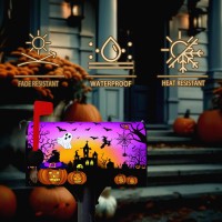 Dacawin Halloween Mailbox Covers Magnetic 21 X 18 Bats Ghost Pumpkin Spider Mailbox Cover Standard Size Mailbox Wraps Post L