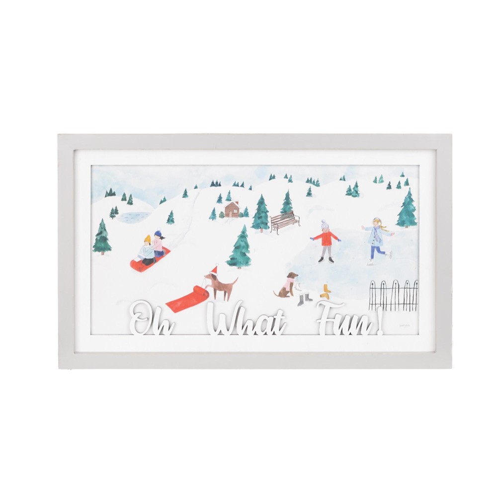 Framed Winter Scene Wall Art 1975L