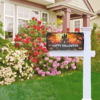 Happy Halloween Mailbox Cover Starry Night Haunted House Pumpkin Magnetic Mailbox Covers Halloween Mailbox Brunt Orange Large Po