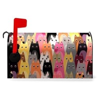 Dacawin Cat Mailbox Covers Magnetic Watercolor Mailbox Cover Mailbox Wraps Post Letter Box Covers Garden Decorations Outdoor 21