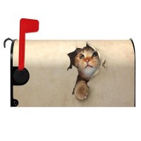 Magnetic Mailbox Cover Cute Kitty Cat Decorative Mailwraps Mailbox Post Box Cover Standard Size For Garden Yard 21 18 Inch