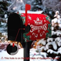 Dacawin Merry Christmas Mailbox Cover Xmas Trees Magnetic Mailbox Covers Poinsettia Winter Snowflake Letter Post Box Cover Stand