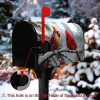 Dacawin Cardinal Bird Mailbox Cover Winter Mailbox Covers Christmas Magnetic Mailbox Wraps Red Bird Dustproof Letterbox Covers