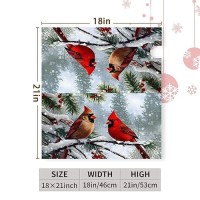 Dacawin Cardinal Bird Mailbox Cover Winter Mailbox Covers Christmas Magnetic Mailbox Wraps Red Bird Dustproof Letterbox Covers