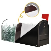 Winter Forest Tree Scenery Snow Magnetic Mailbox Cover Christmas White Green Xmas Mailbox Covers Standard Size Garden Yard Post