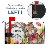 Happy Easter Bunny Magnetic Mailbox Covers Cute Rabbit With Egg Flower Wreath Decorative Mailboxes Wraps Post Letter Box Cover S