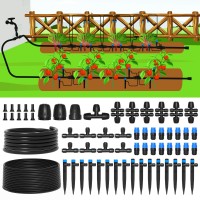 Mixc 230Ft Drip Irrigation System Quick Connector Garden Watering System Automatic Sprinkler System Kit For Lawn Raised Bed Gree