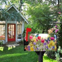 Dacawin Summer Tulip Mailbox Covers Magnetic Fall Flowers Mailbox Wraps Standard Size 18 X 21 Autumn Butterfly Floral Resist