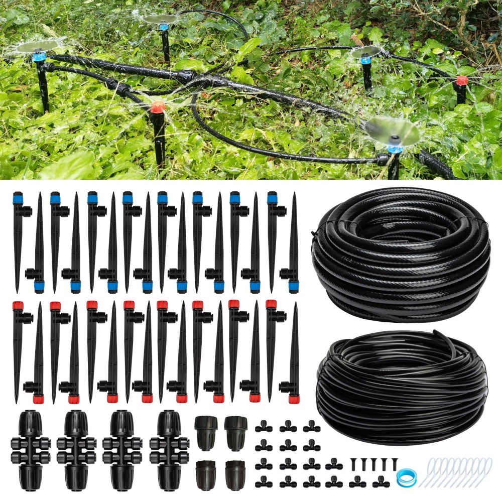 Riboud Quickconnect 200Ft Drip Irrigation System Kit Automatic Garden Plant Watering System For Greenhouse Yard Lawn With 1