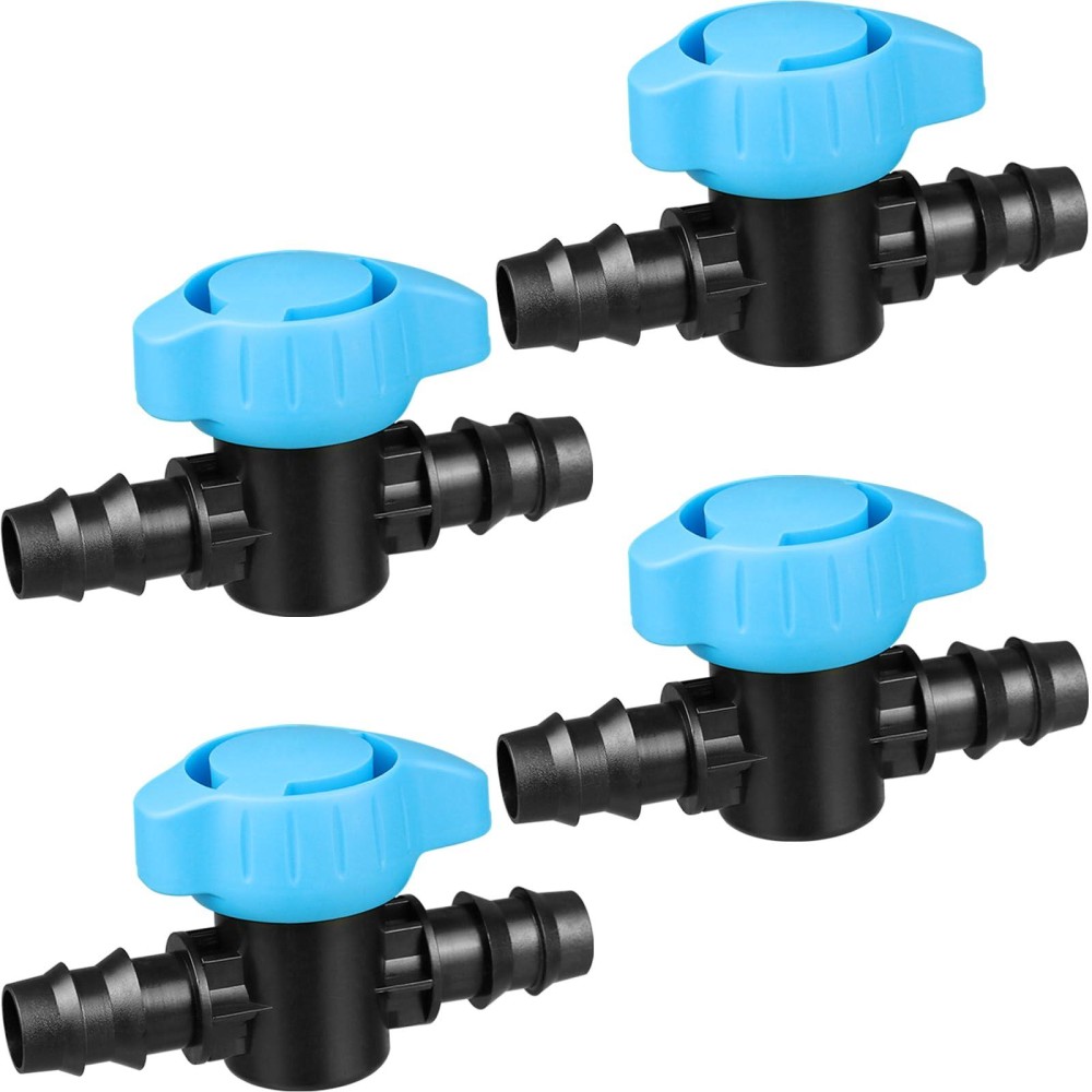 Jayee Drip Irrigation Valve Tubing Fittings 12 Inch 4 Pcs Barbed Switch Valves Drip Line Parts For 12 Inch Drip Irrigation Tu