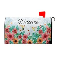 Spring Summer Flowers Mailbox Cover Magnetic Standard Size 21