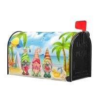 Summer Tropical Gnomes Mailbox Cover Mailbox Covers Magnetic Standard Size 18X21 Coastal Beach Decorative Magnetic Mailbox C