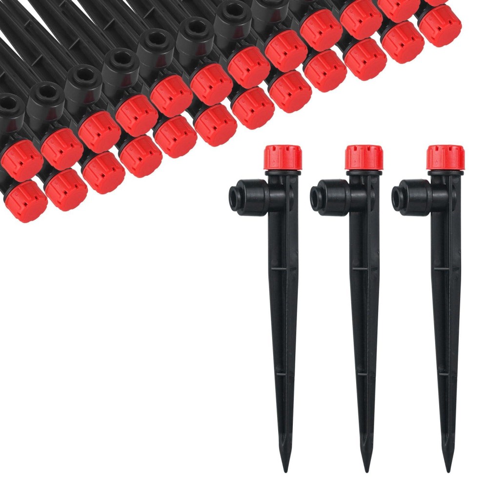 30 Pcs Drip Irrigation Emitters With Stake Adjustable Drip Emitter Stream For 14 Drip Line Irrigation Tubing Drip Irrigat