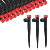 30 Pcs Drip Irrigation Emitters With Stake Adjustable Drip Emitter Stream For 14 Drip Line Irrigation Tubing Drip Irrigat