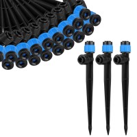 30 Pcs Drip Irrigation Emitters With Stake Adjustable Drip Emitter Vortex For 14 Drip Line Irrigation Tubing Drip Irrigat