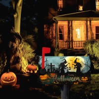 Dacawin Halloween Witch Moon Mailbox Covers Magnetic 21 X 18 Inch Halloween Pumpkin Lanterns Seasonal Pattern Home Houses Mailbo