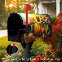 Dacawin Fall Sunflower Magnetic Mailbox Cover Autumn Pumpkin Mailbox Wraps Waterproof Daisy Floral Mailbox Post Letter Box Covers Oversize Large Size 25.5 X 21 Inches For Home Garden Yard Outside