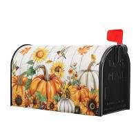 Fall Sunflower Mailbox Covers Magnetic Standard Size 18X21Inch Fall Harvest Pumpkin Magnetic Mailbox Cover Autumn Thanksgiving M